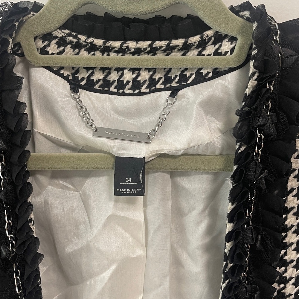 WHBM Ruffled Houndstooth Jacket - image 3